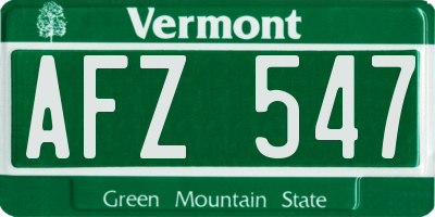 VT license plate AFZ547