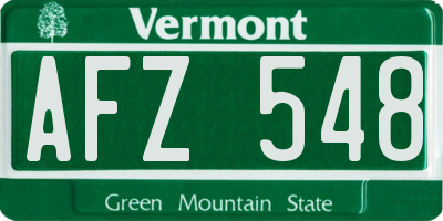 VT license plate AFZ548