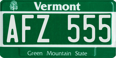 VT license plate AFZ555