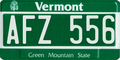 VT license plate AFZ556