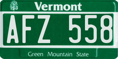 VT license plate AFZ558