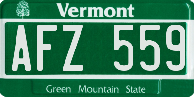 VT license plate AFZ559