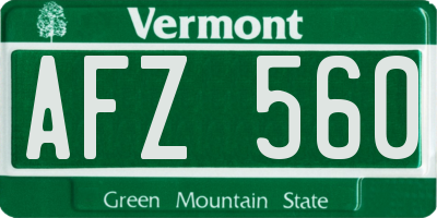 VT license plate AFZ560