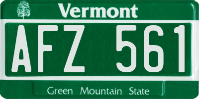 VT license plate AFZ561