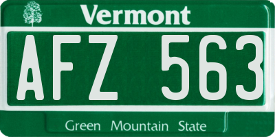 VT license plate AFZ563