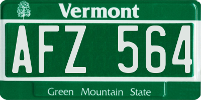 VT license plate AFZ564