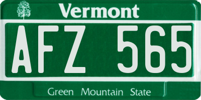 VT license plate AFZ565