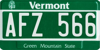 VT license plate AFZ566