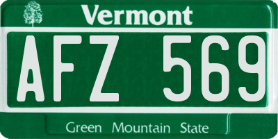 VT license plate AFZ569