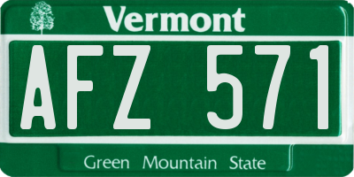 VT license plate AFZ571