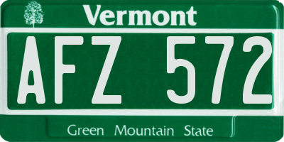 VT license plate AFZ572