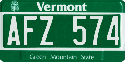 VT license plate AFZ574