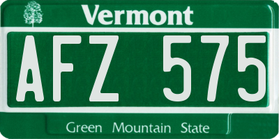 VT license plate AFZ575