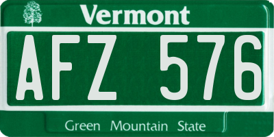 VT license plate AFZ576