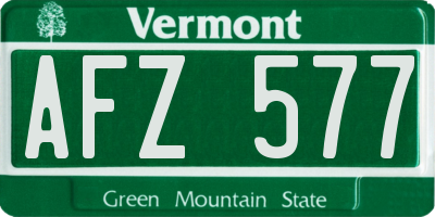 VT license plate AFZ577