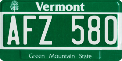VT license plate AFZ580