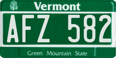 VT license plate AFZ582