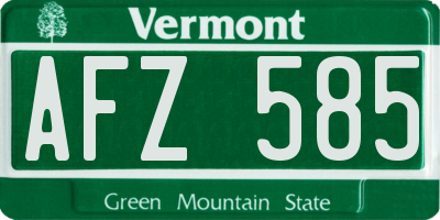 VT license plate AFZ585