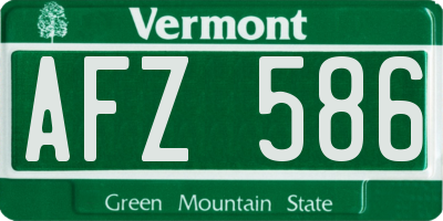 VT license plate AFZ586