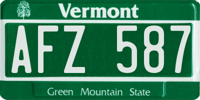 VT license plate AFZ587