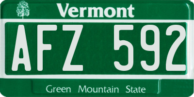VT license plate AFZ592