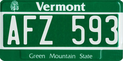 VT license plate AFZ593