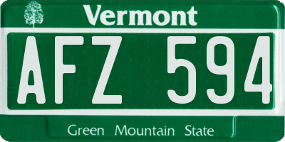 VT license plate AFZ594