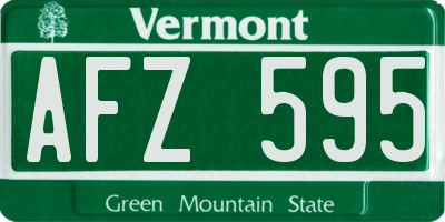 VT license plate AFZ595