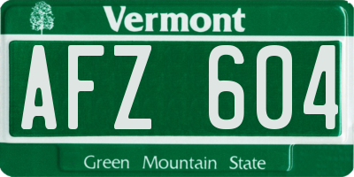 VT license plate AFZ604