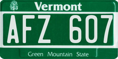 VT license plate AFZ607