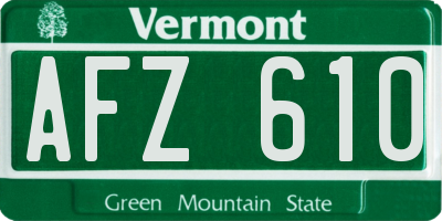 VT license plate AFZ610