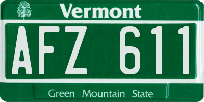 VT license plate AFZ611