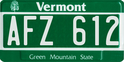 VT license plate AFZ612