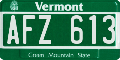 VT license plate AFZ613