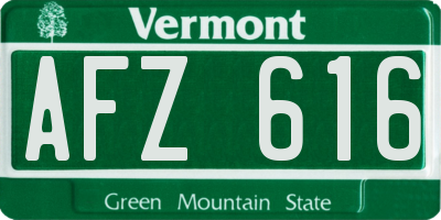 VT license plate AFZ616