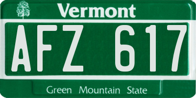 VT license plate AFZ617