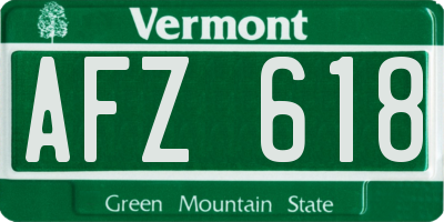 VT license plate AFZ618