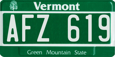 VT license plate AFZ619
