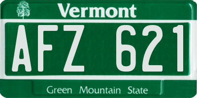 VT license plate AFZ621