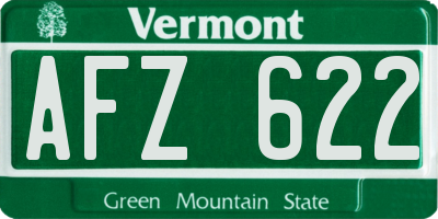 VT license plate AFZ622