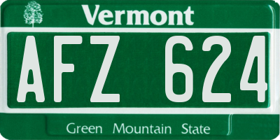 VT license plate AFZ624
