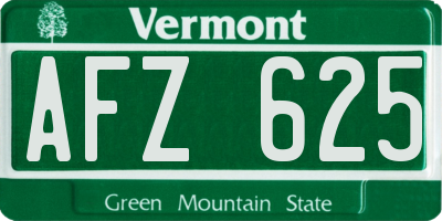 VT license plate AFZ625