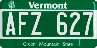 VT license plate AFZ627