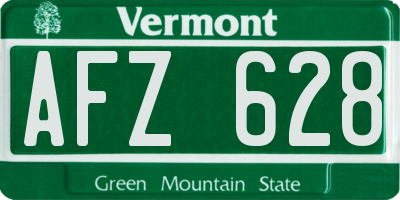 VT license plate AFZ628