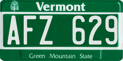 VT license plate AFZ629