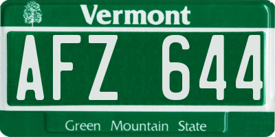 VT license plate AFZ644
