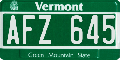 VT license plate AFZ645