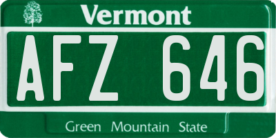 VT license plate AFZ646