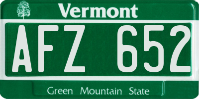 VT license plate AFZ652