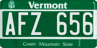 VT license plate AFZ656
